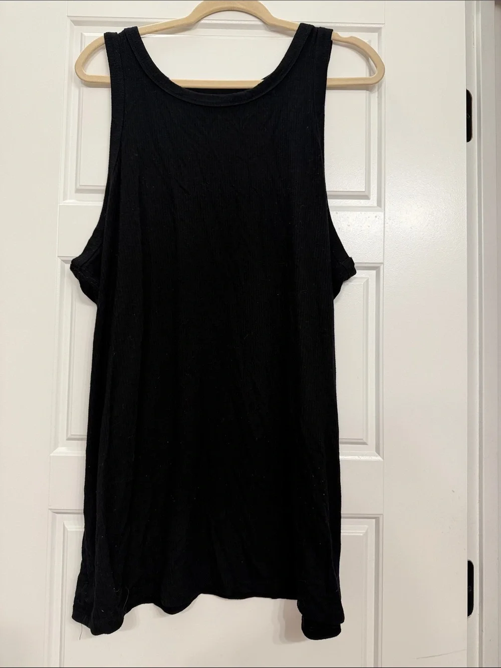 Black Ribbed Tank Top — Women's Sleeveless Layering Tee - Picture 1 of 1